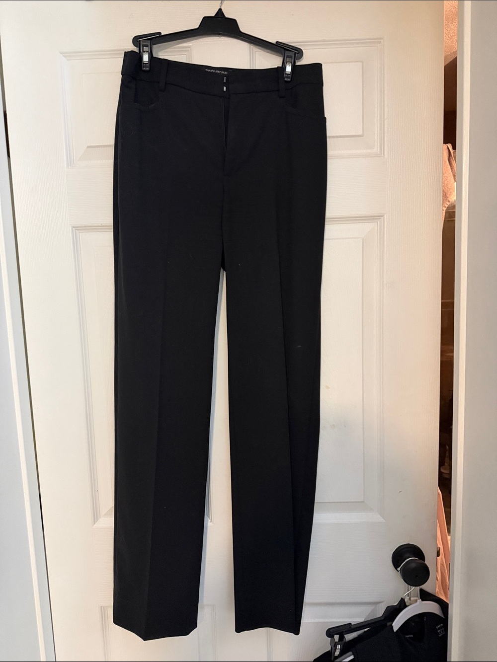 Banana Republic Black Straight-Leg Dress Pants